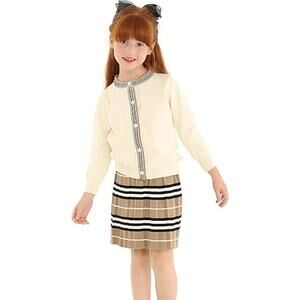 Mud Kingdom Girls Tan Plaid Pleated Pull-On Mini Skirt Youth Size 140 9-10Y
